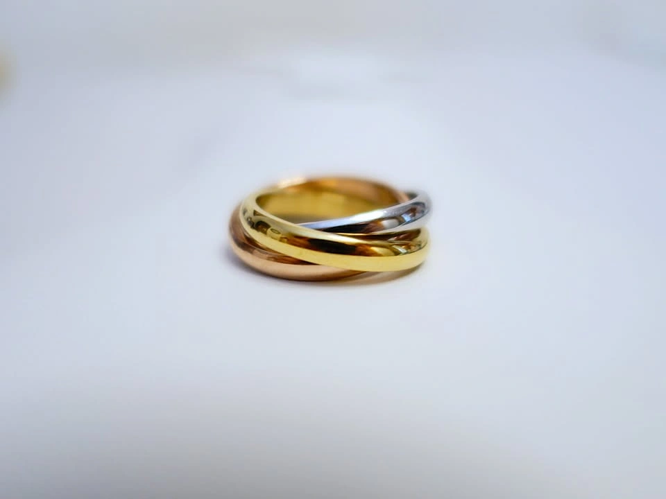 New 3-Piece Size 5, 6, 7 Tri-Tone Stainless Steel Rolling Rings - photo 4