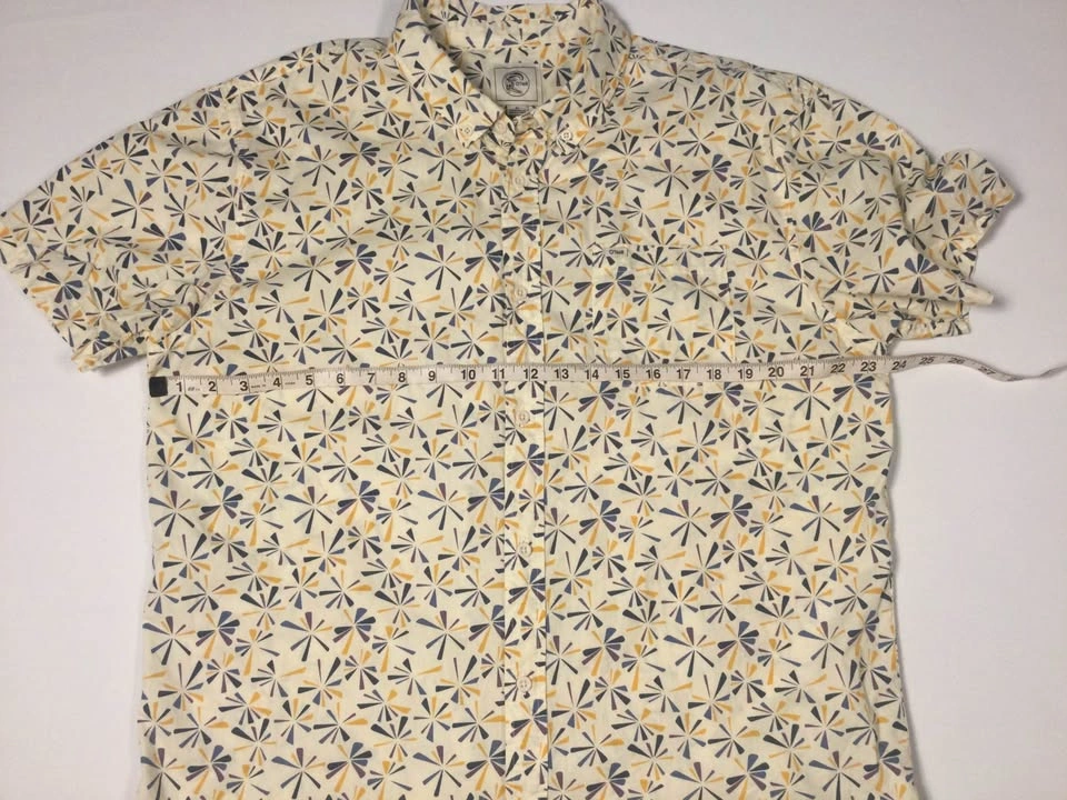 O'Neill Mens Short Sleeve Shirt XL White Yellow Gold Blue Floral - photo 4