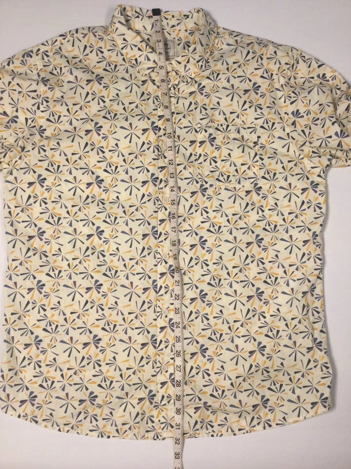 O'Neill Mens Short Sleeve Shirt XL White Yellow Gold Blue Floral - photo 5