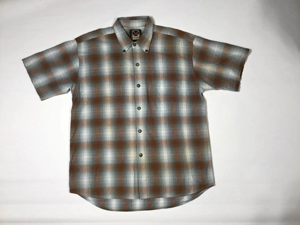 Vintage Metro One Men's Plaid Short Sleeve Button Down Shirt