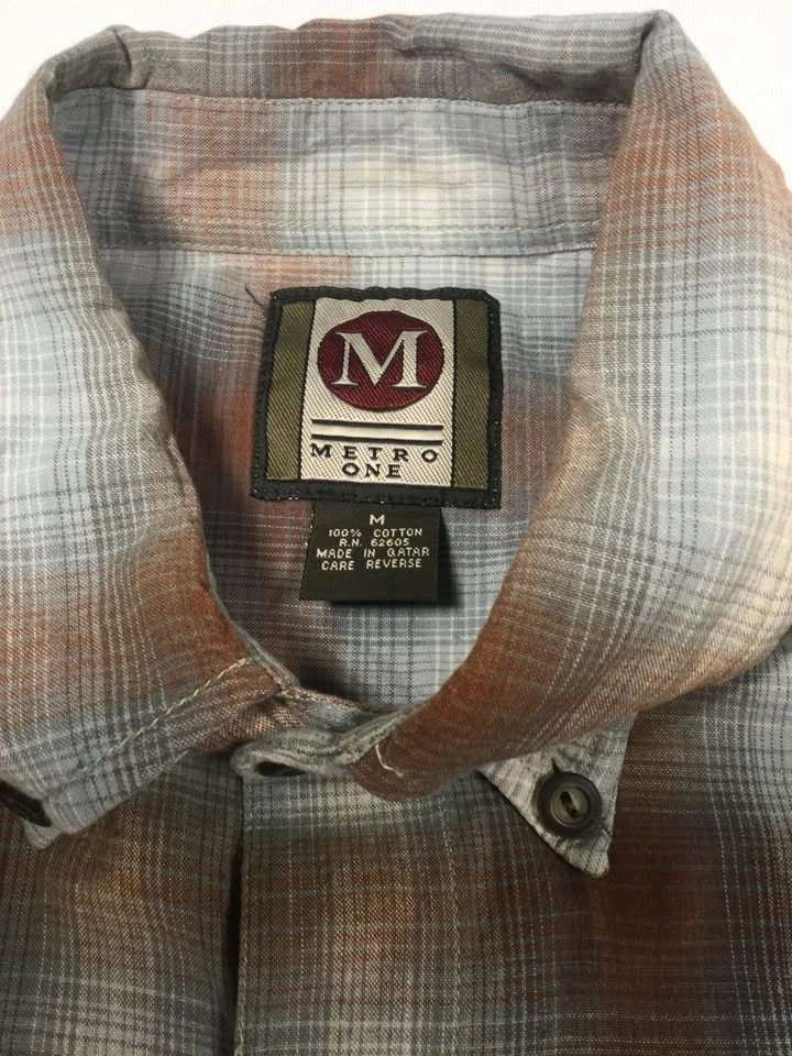 Vintage Metro One Men's Plaid Short Sleeve Button Down Shirt - photo 2