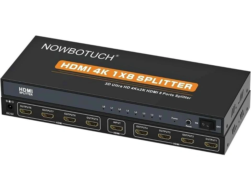 1x8 HDMI Splitter 8 Port 1 in 8 Out Powered Splitter