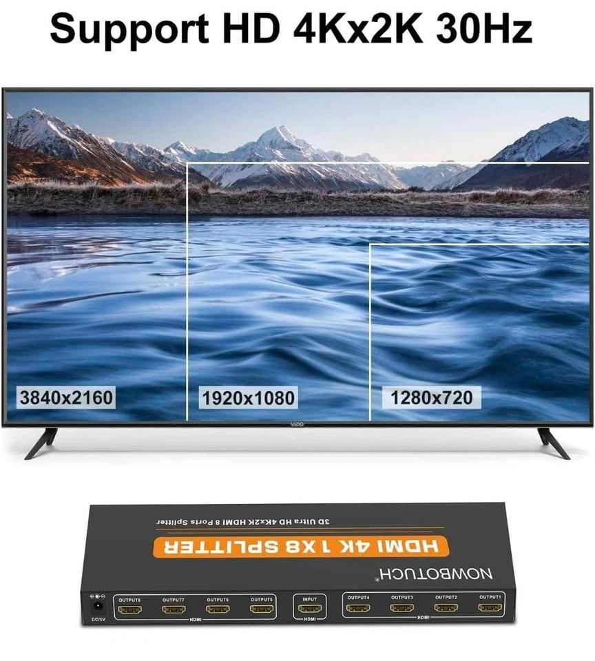 1x8 HDMI Splitter 8 Port 1 in 8 Out Powered Splitter - photo 3