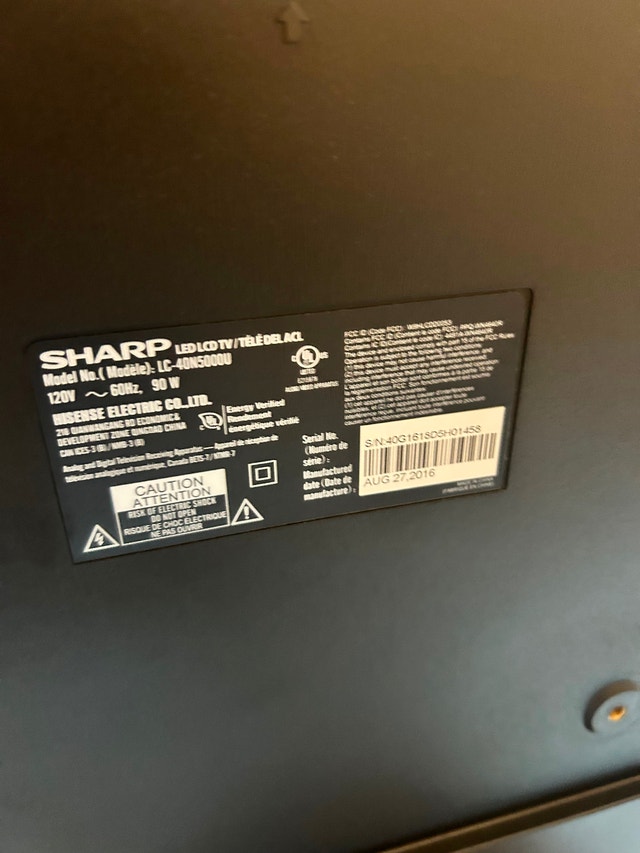 Sharp 40” LED TV (Model LC-40N5000U) - photo 2