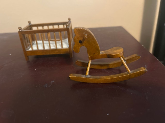 Miniature Wooden Dollhouse Furniture Set
