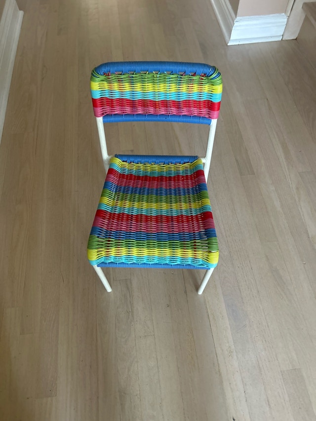 Multicoloured Woven Accent Chair for children