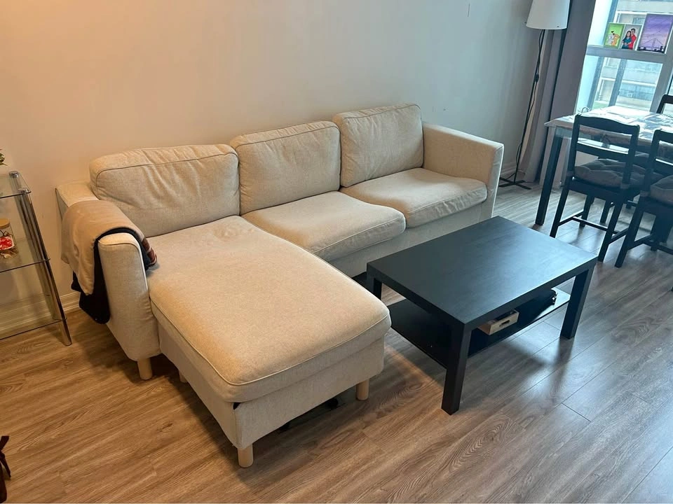 IKEA PÄRUP 3-Seat Sofa with Chaise – Gunnared Beige
