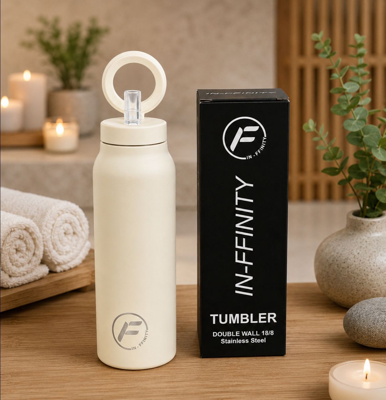 24 oz Insulated Tumbler – Keeps Drinks Hot & Cold – Cream