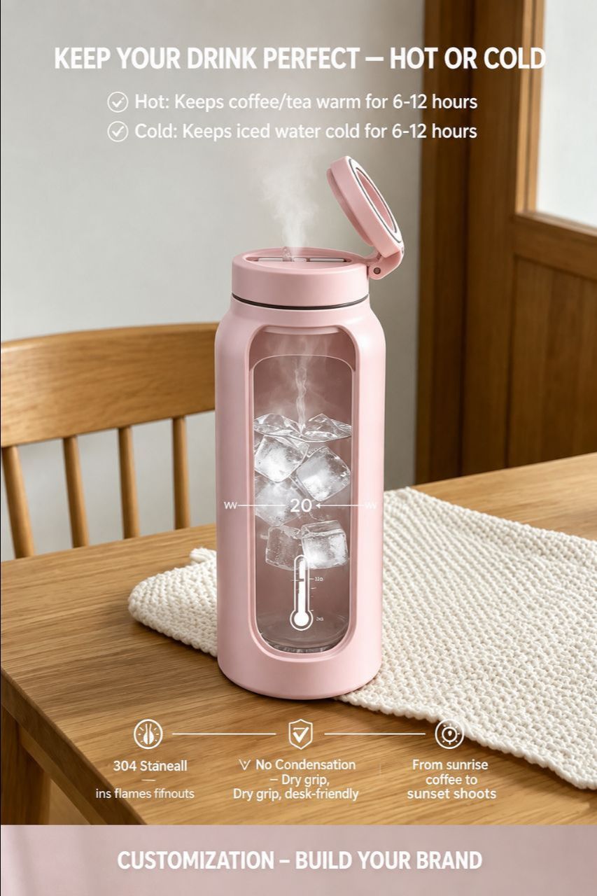 24 oz Vacuum Insulated Tumbler – Hot & Cold Drink Cup – Pink - photo 3