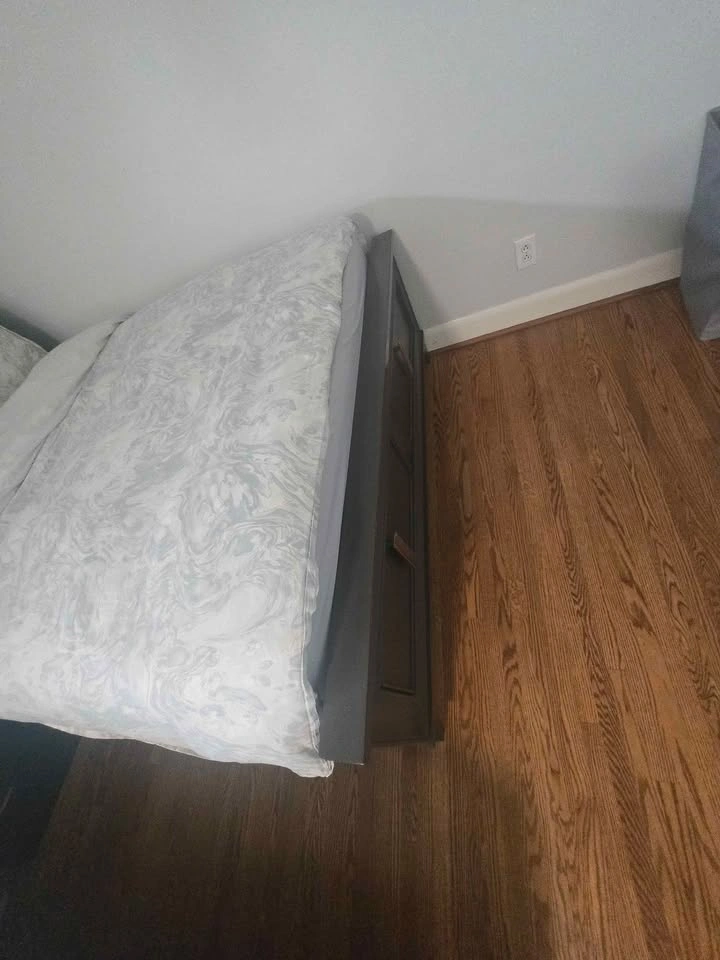 Pair of Queen Storage Bed Frames with Upholstered Headboards - photo 4