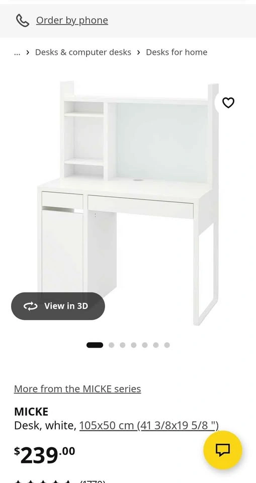IKEA MICKE Desk with Add-on Unit and Swivel Chair - photo 2