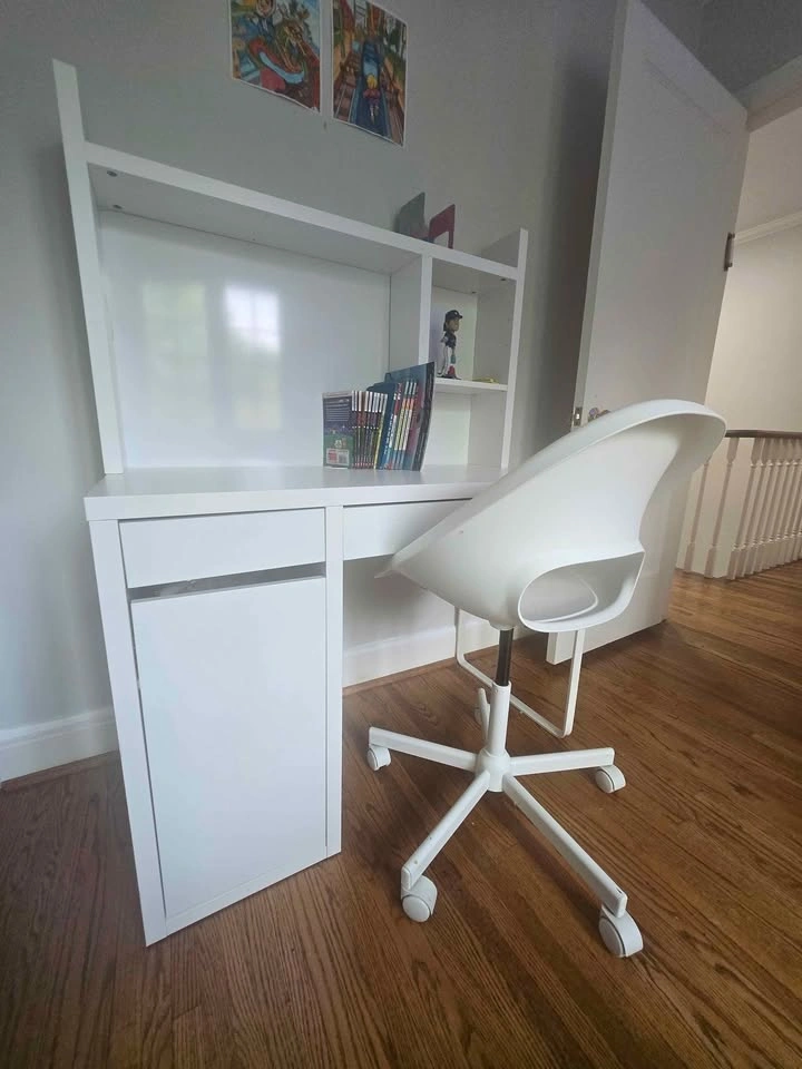 IKEA MICKE Desk with Add-on Unit and Swivel Chair - photo 3