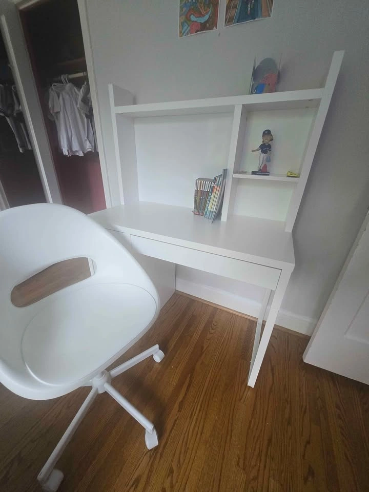 IKEA MICKE Desk with Add-on Unit and Swivel Chair - photo 5