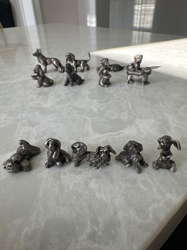 Solid metal vintage miniature dog figurines. Set of 13. - photo 3