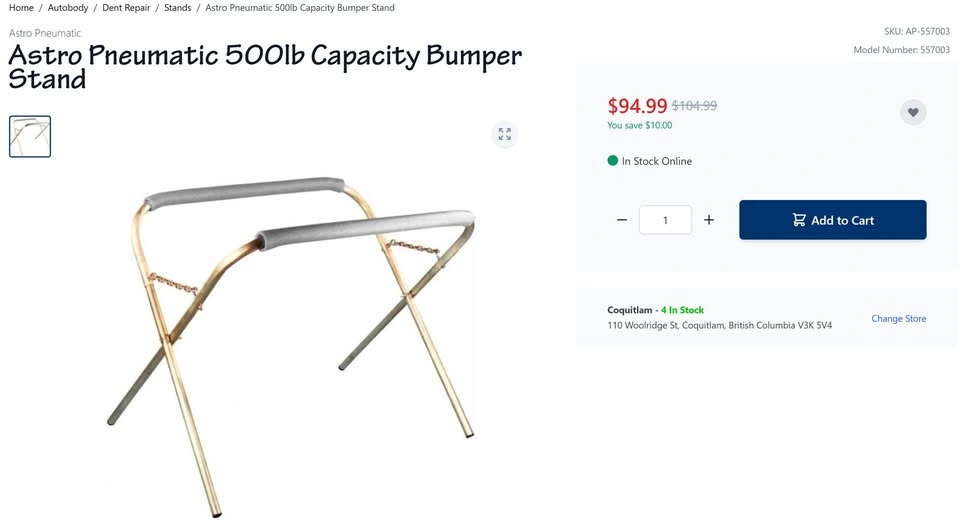 Astro Pneumatic 500lb Capacity Bumper Stand - photo 3