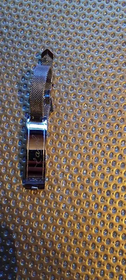 Vintage ID Bracelet Stainless Steel Rope Look w Box 80s - photo 3