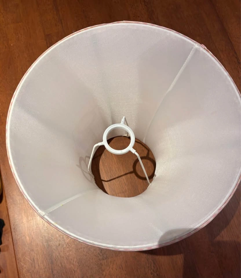Pottery Barn Pink Gingham Lampshade - photo 3