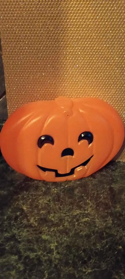 Vintage Pumpkin Jack O Lantern Hanging Blow Molds Pair 80s - photo 3