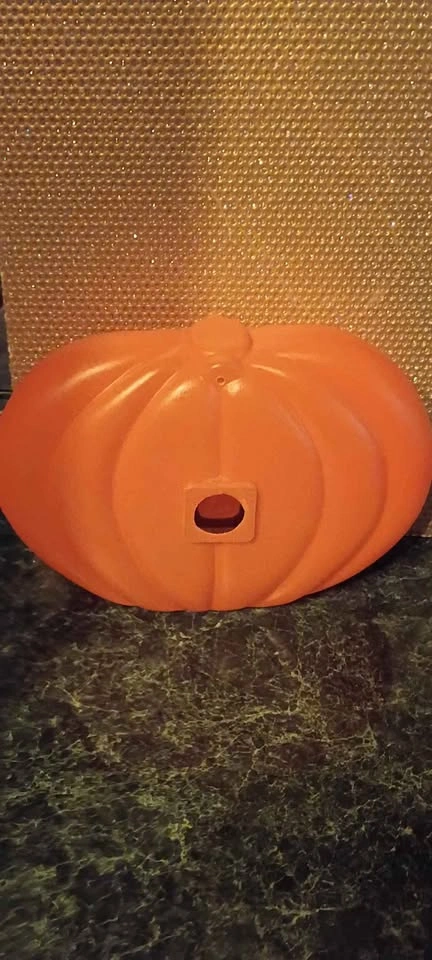 Vintage Pumpkin Jack O Lantern Hanging Blow Molds Pair 80s - photo 4