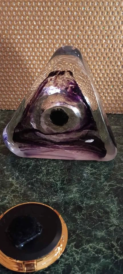 Cathiness Glass Triangular Clock Vintage As Is - photo 4
