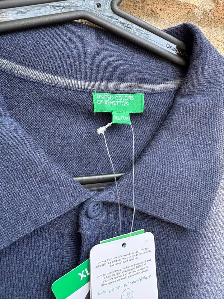 Brand New NWT United Colors of Benetton Long Sleeve Knit Polo - - photo 2