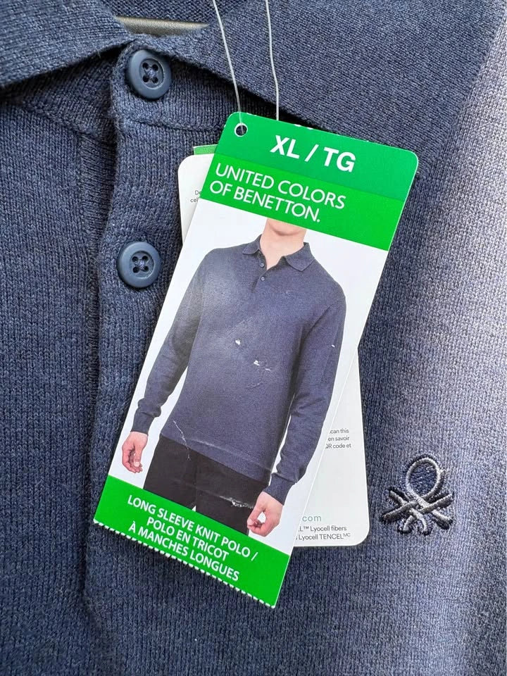 Brand New NWT United Colors of Benetton Long Sleeve Knit Polo - - photo 3