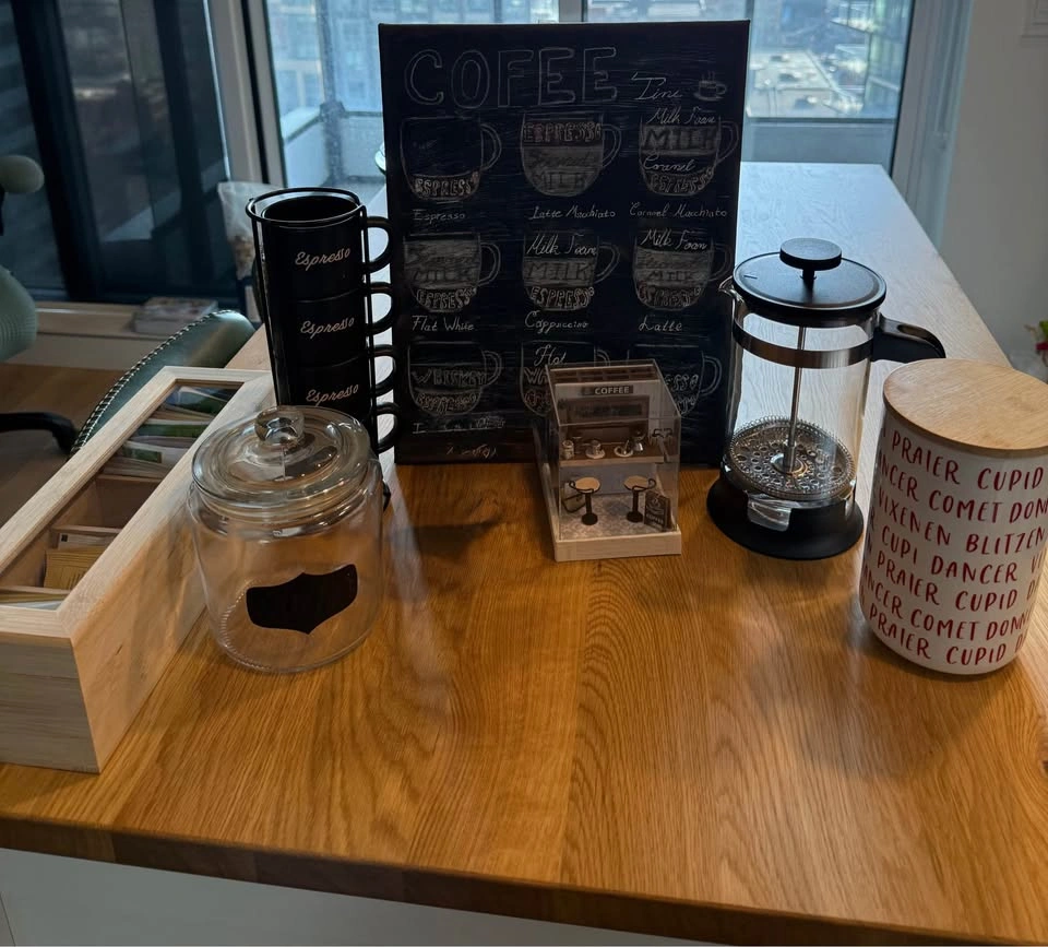 Coffee Corner Bundle ~ French Press, Espresso Mug Set & Accessor