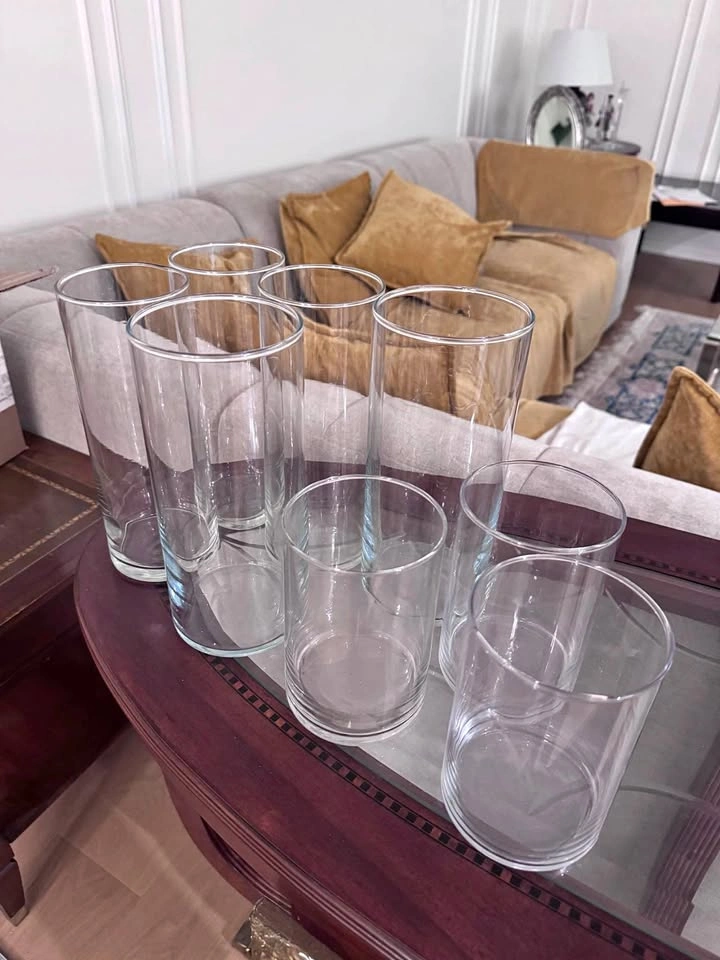 9 pcs IKEA CYLINDER Clear Glass Vase Set