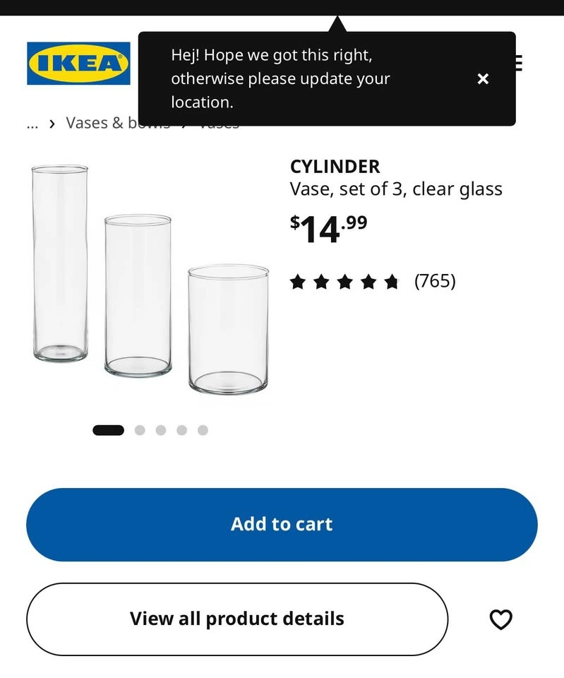 9 pcs IKEA CYLINDER Clear Glass Vase Set - photo 4