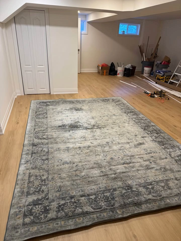 Large Blue and Grey Traditional Floral Area Rug - photo 2