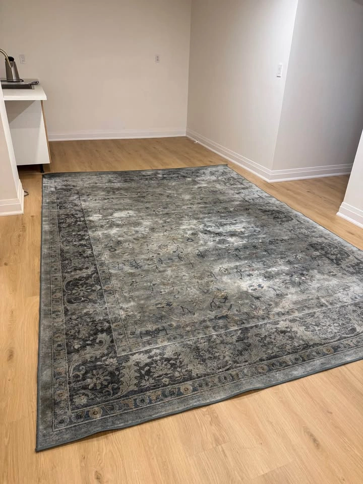 Large Blue and Grey Traditional Floral Area Rug - photo 3