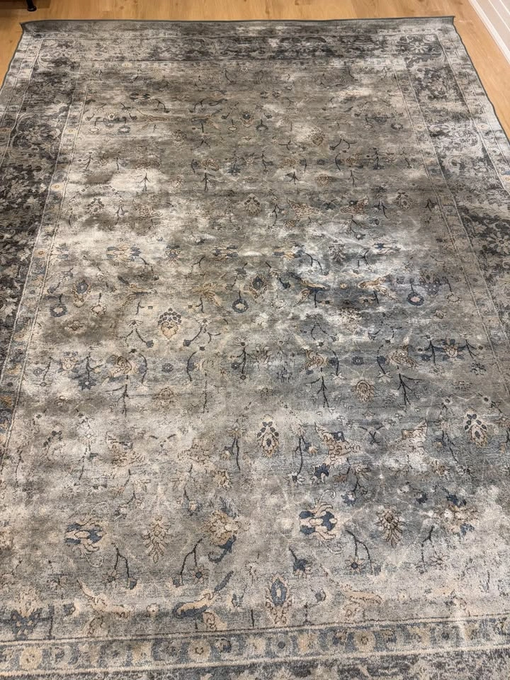 Large Blue and Grey Traditional Floral Area Rug - photo 4
