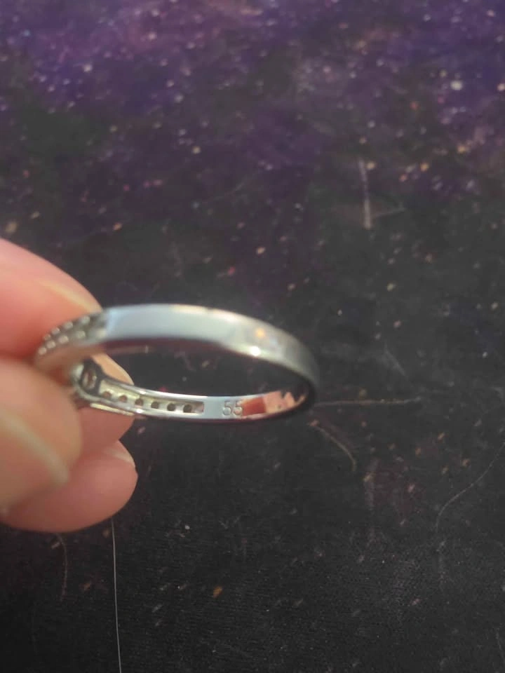 Silver-tone ring with clear stones - photo 5