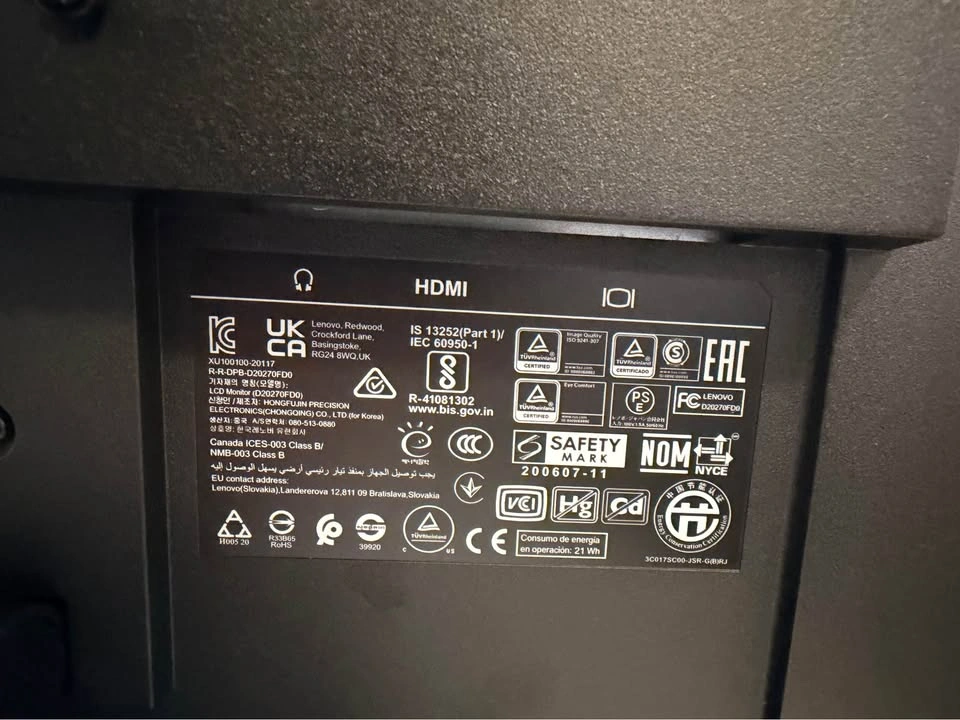Moving Sale – Lenovo 27” LED Monitor (Black) - photo 3