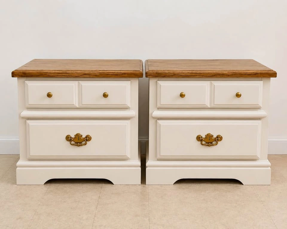 Vintage Oak Nightstands, Set of 2 - photo 2