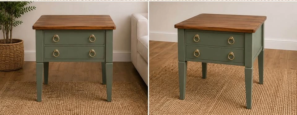 Beautifully Refinished Wooden 3-Piece Coffee & Side Table Set - photo 3