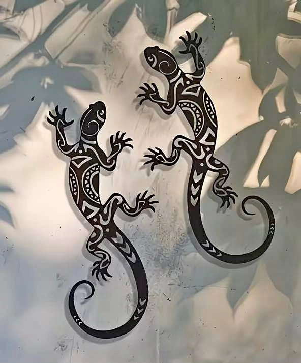 *NEW* Pair of Gecko Metal Wall Art Decor