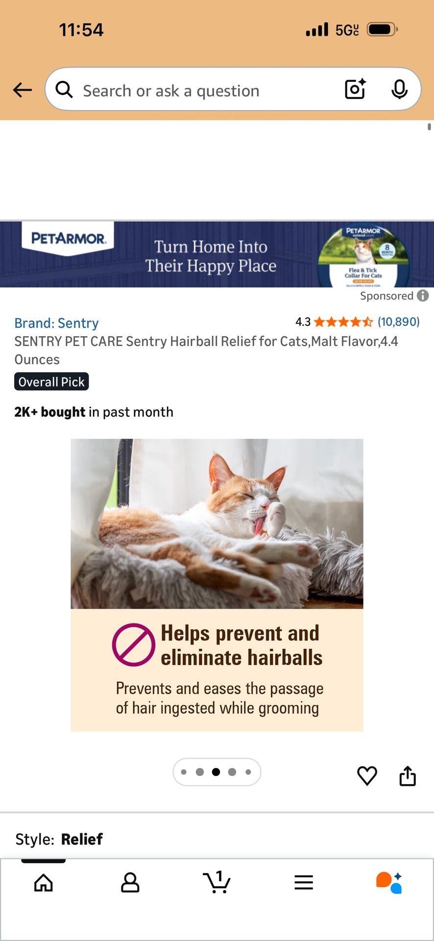 Sentry hairball relief for cats - photo 2