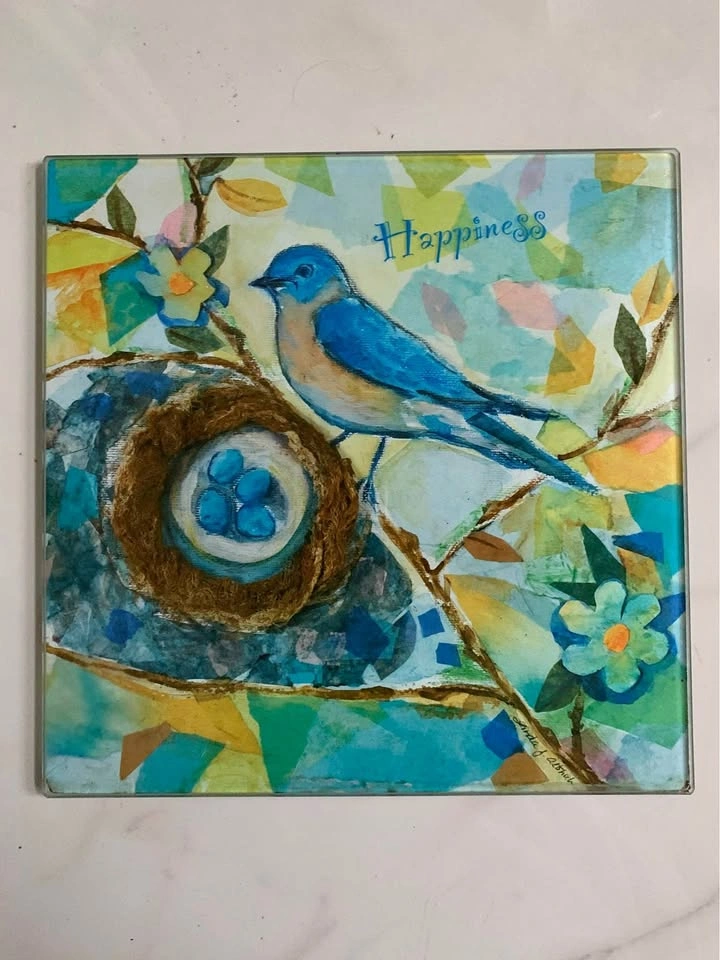 Watercolor Collage by Linda S. Altshuler Blue Bird