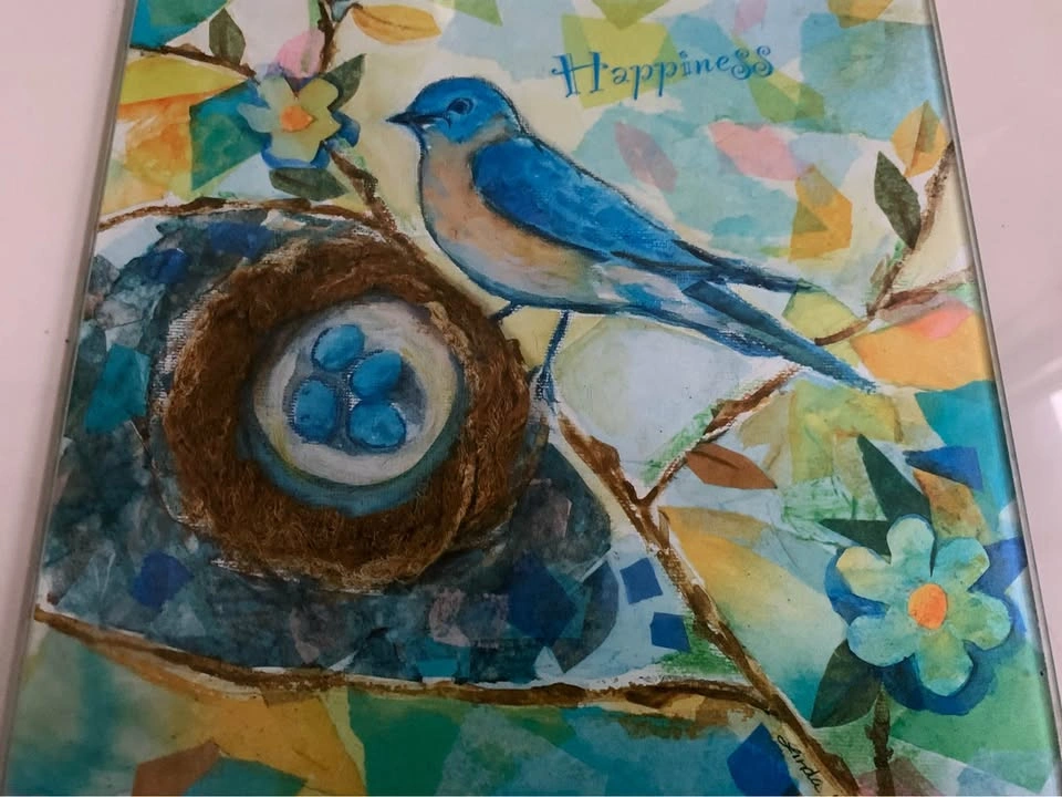 Watercolor Collage by Linda S. Altshuler Blue Bird - photo 4