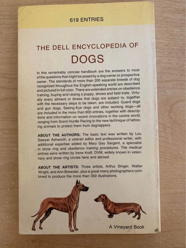 Vintage Dell Encyclopedia of Dogs Book - photo 2