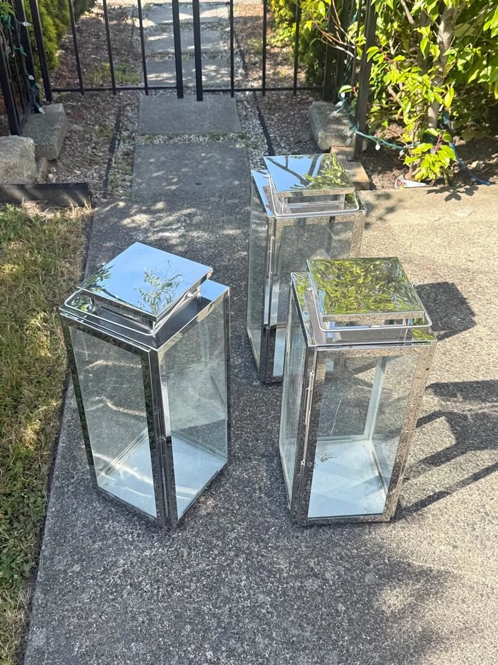 3 Metal Candle Holders