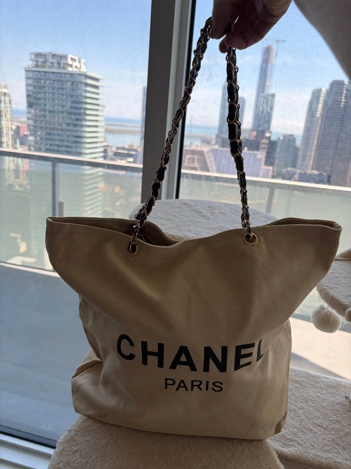 🤍 Large Canvas Tote Bag – Cream/Beige - photo 2