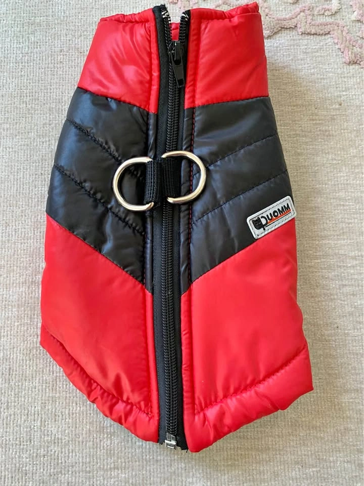 DUOMM Red and Black Puffer Dog Vest