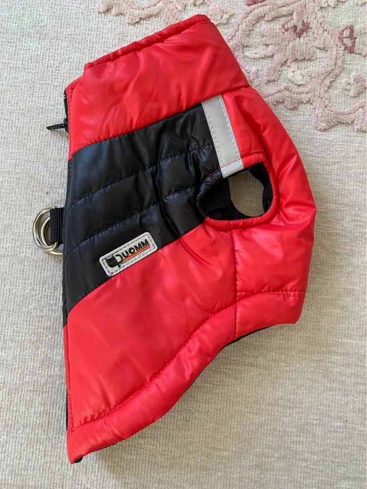 DUOMM Red and Black Puffer Dog Vest - photo 2
