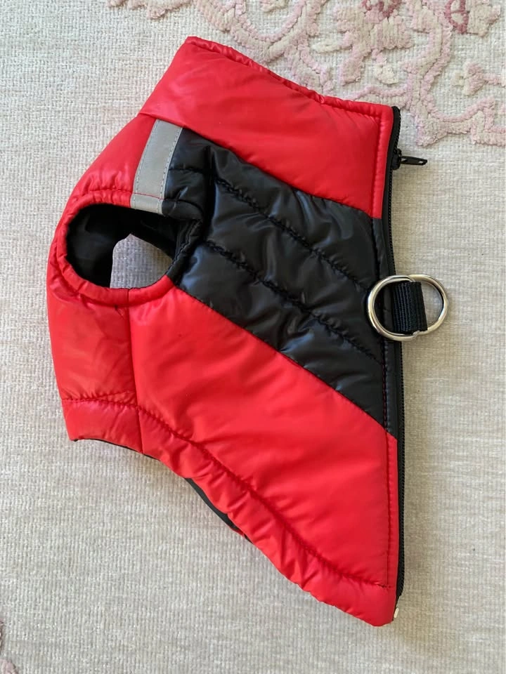 DUOMM Red and Black Puffer Dog Vest - photo 3