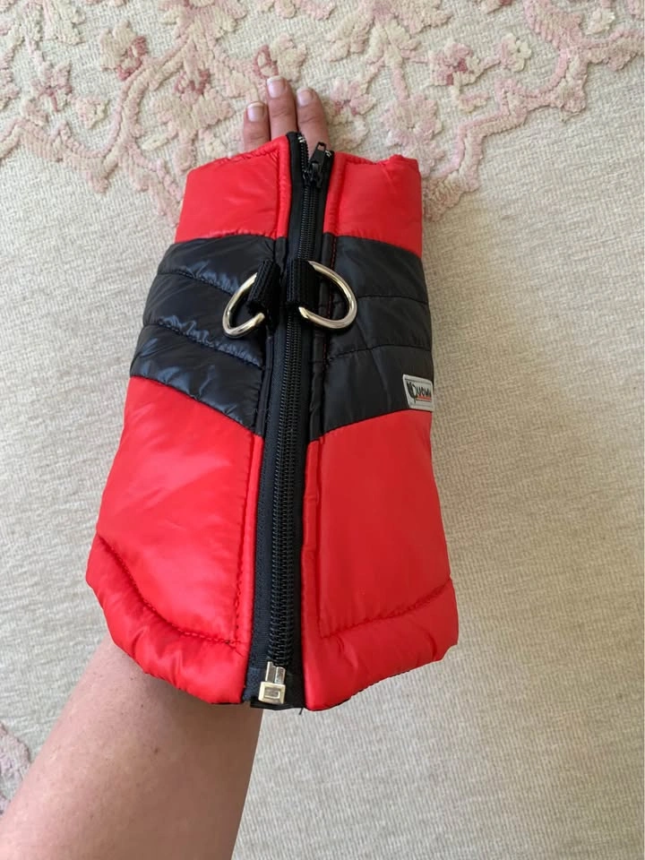 DUOMM Red and Black Puffer Dog Vest - photo 5