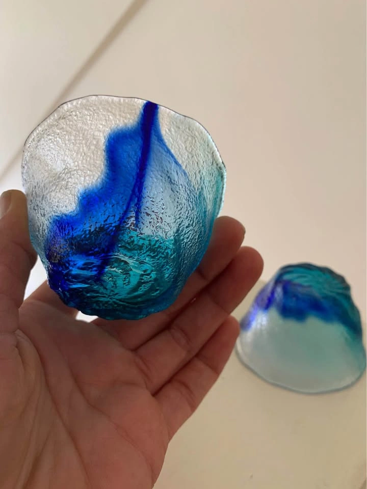 Blue Glass Bowls/tea candle Holders - photo 2