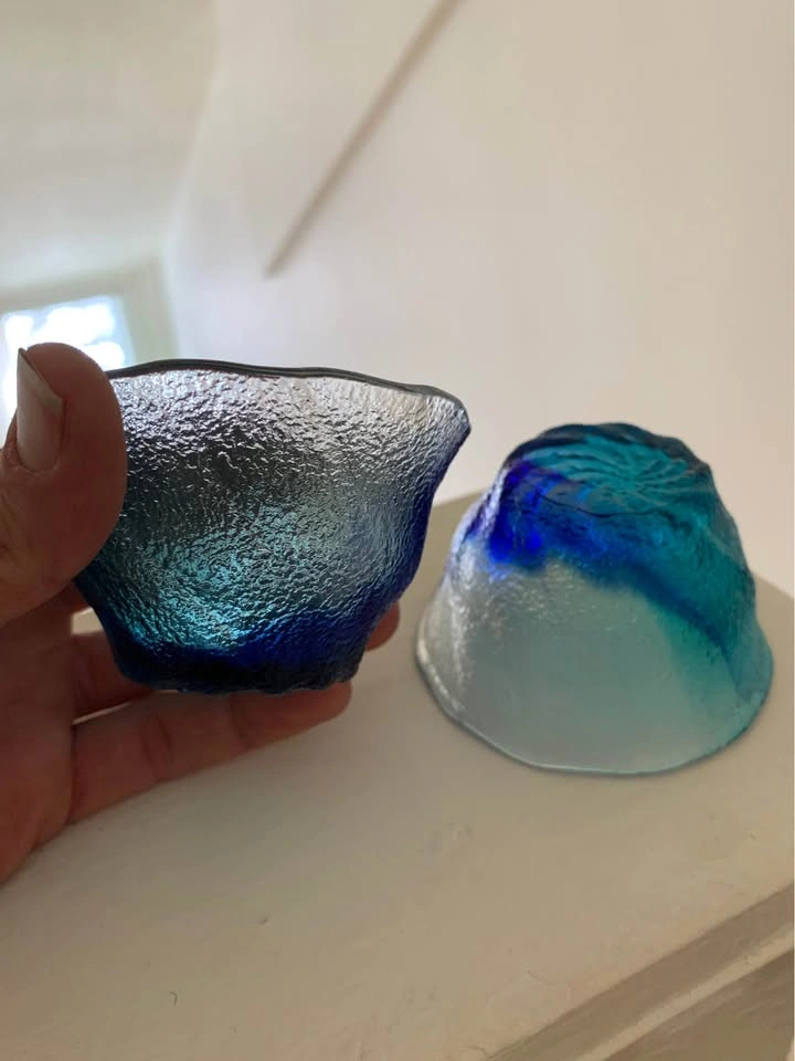 Blue Glass Bowls/tea candle Holders - photo 4