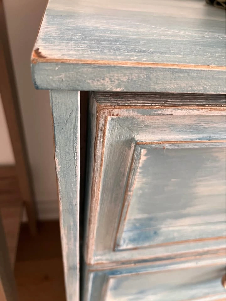 Vintage Distressed Blue Solid Wood Dresser - photo 4